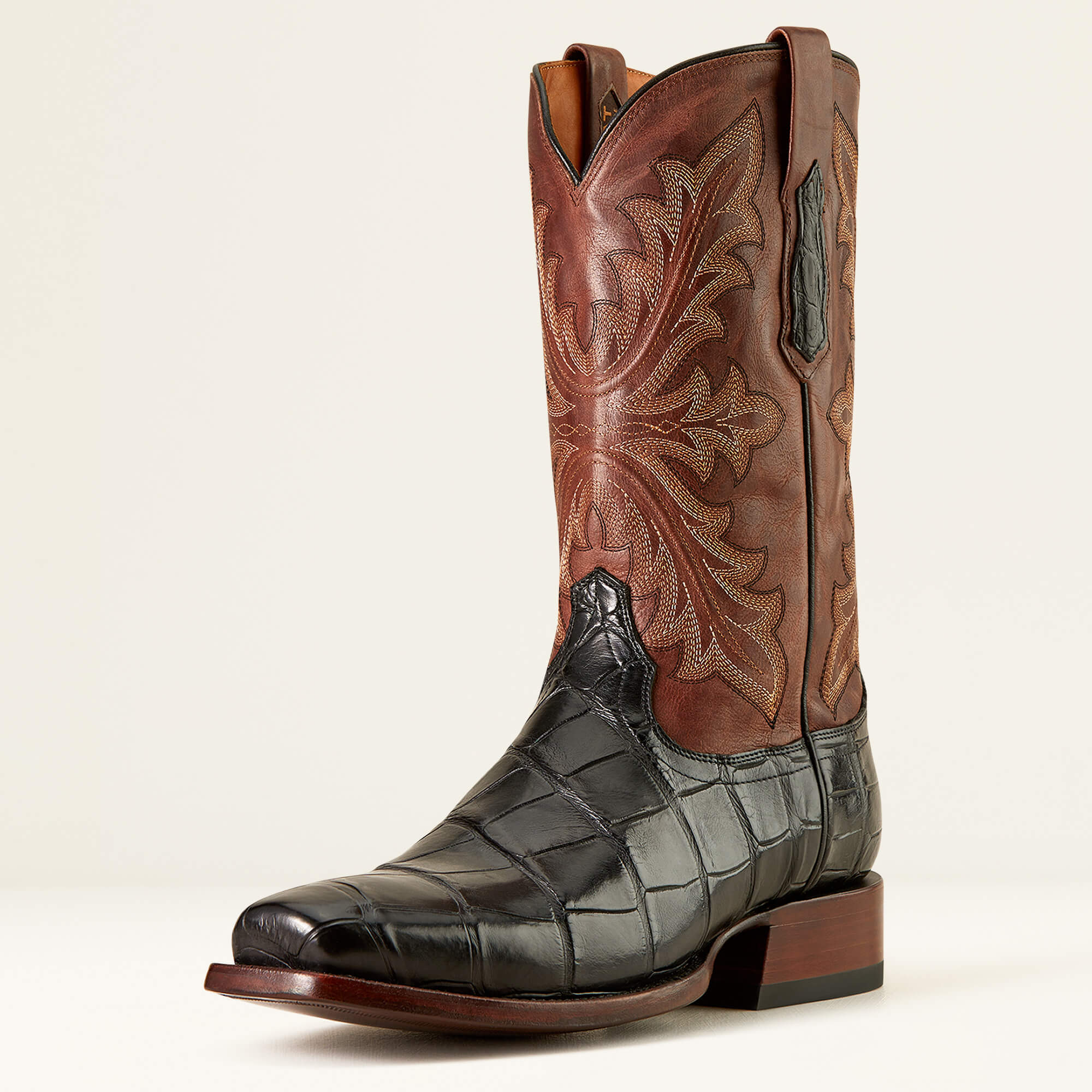 BLACK AMERICAN ALLIGATOR|WHISKEY BROWN