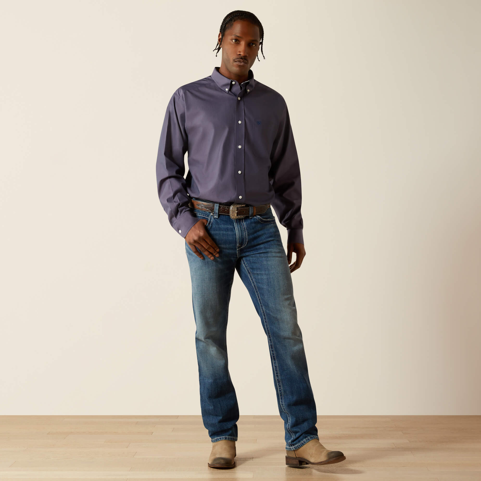 Wrinkle Free Solid Pinpoint Oxford Classic Fit Shirt